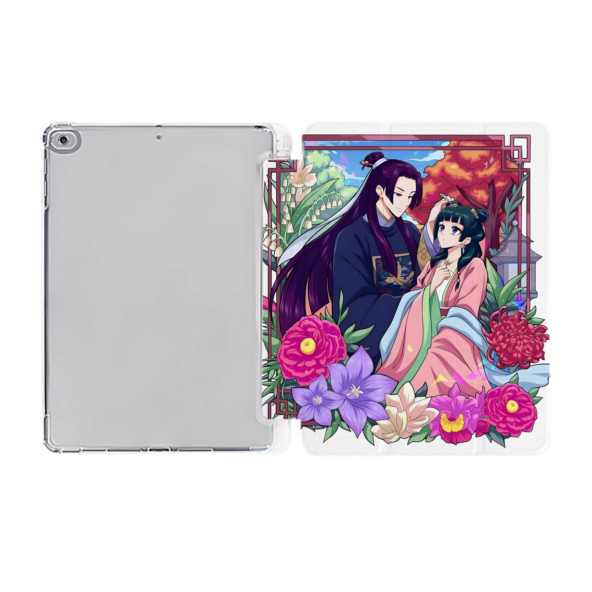 （画像用） 薬屋のひとりごと The Apothecary Diaries IPad ケース ペン収納付き 三つ折りスタンド PUレザー×シリコン 対応機種9.5/10.5/10.9インチ